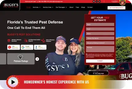 Bugsy's Pest Solutions website preview